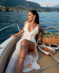 Summer Beach Vacation 3D Flower Backless Sexy Maxi Dress