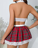 New Temptation School Girl Costume Set with Cosplay G-String