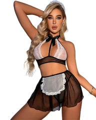 Lace suspenders sexy suit new style maid outfit