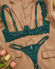 Women's Lace Sheer Sexy Lingerie Two-piece Set