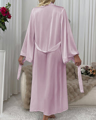 Long silks long sleeves tie sexy robe
