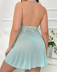 Lace Embroidery Mesh See-Through Sexy Babydolls