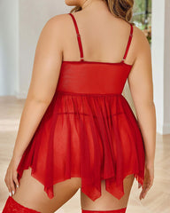 Plus Size Lingerie Mesh Lace Lingerie Top Babydoll Lingerie Exotic Nightgowns