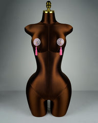 Round Shape Concealers Sticker Breast Pads Pasties Bra with Tassel