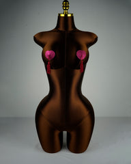 Pink Glitter Hearts with Tassel Pasties