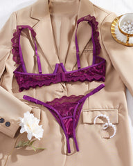 Women's Lace Sheer Sexy Lingerie Two-piece Set