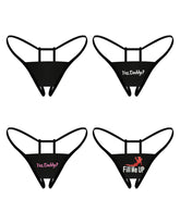 4 Sets Women's Thong with Letters Sports Yoga Underwear Seamless Underwear