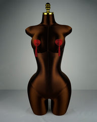 Heart Shape Concealers Sticker Breast Pads Pasties Bra with Tassel