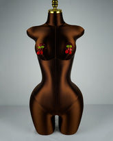 Red glitter round bottom with red cherries Pasties