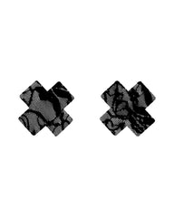 Disposable lace cross nipple covers