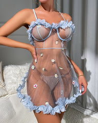 Sexy Lingerie For Women Lace Chemise Negligees Exotic Sheer Mesh Nightgowns