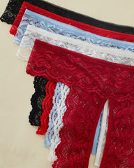 Women Sexy Lingeries 5sets Crotchless Panties