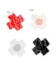 Disposable lace cross nipple covers