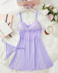 Women's slit splicing sexy lingerie set