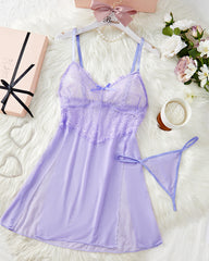 Women's slit splicing sexy lingerie set