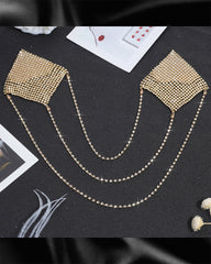 Pure desire style square diamond aluminum chain invisible nipple cover anti-convex chest decoration pendant chain