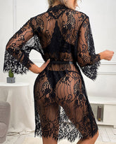 Sexy mesh lace temptation see-through robes