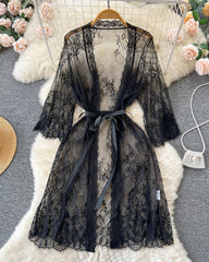 Sexy mesh lace temptation see-through robes