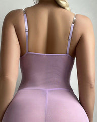 Sexy See-Through Slim Fit Temptation Suspender Nightdress Set(with pants)