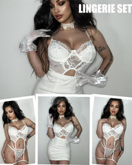 Womens Lingeries Garter Set Lace Lingerie With Underwire 2 Piece Push Up Lingerie Sets Sexy Corset Tops