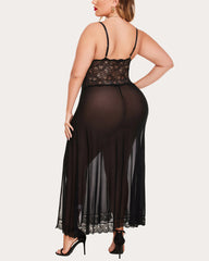 Black Plus Size Side Slits Dresses