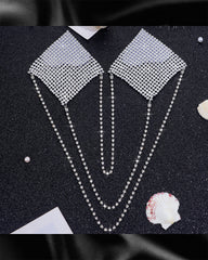 Pure desire style square diamond aluminum chain invisible nipple cover anti-convex chest decoration pendant chain