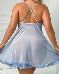 Plus Size Sexy Woman Sexy Sleepwear One Piece See through Popular Sling