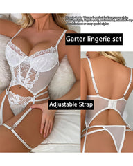 Womens Lingeries Garter Set Lace Lingerie With Underwire 2 Piece Push Up Lingerie Sets Sexy Corset Tops