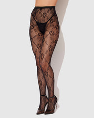 Floral Fishnet Full Stockings